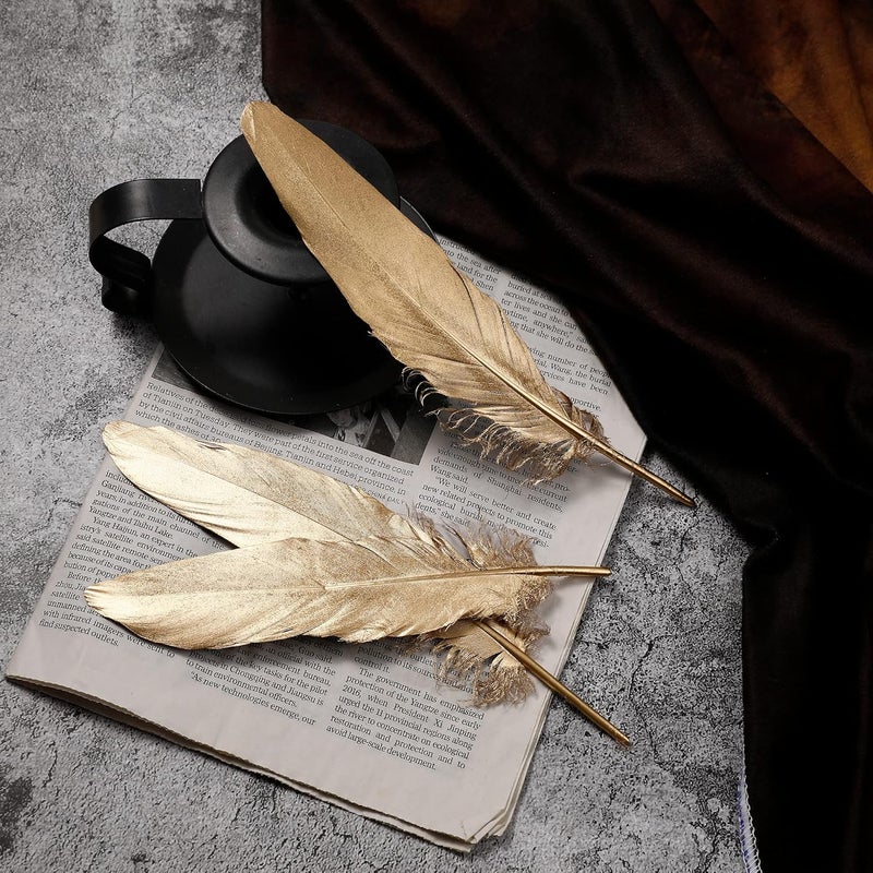 Larryhot Gold Goose Feathers for Crafts - 6-8 inch 60 pcs Natural Feathers for Wedding Party Decorations,DIY Crafts and Clothing Accessories (Gold) - Image 4